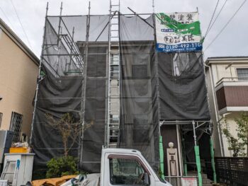 船橋市二和東で屋根・外壁塗装が着工しました‼